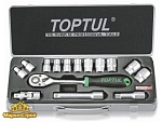 Набор головок 1/2" 8-24мм 15предм. 6гр. метал.кейс TOPTUL (GCAD1502)