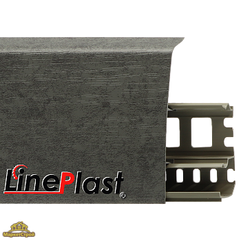 Плинтус LinePlast 85 мм Бетон Антрацит LS029